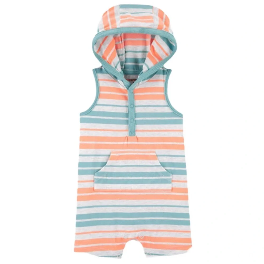Carter’s Unisex Striped Hooded Romper